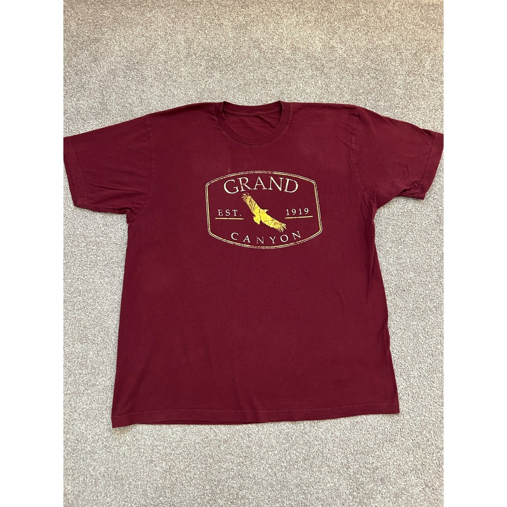 Grand Canyon T-Shirt Mens XL Maroon Good Distressed Eagle Graphic Souvenir